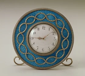 Faberge klocka, ca 1890 (förgylld och emalj)