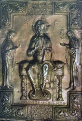 Gospelomslag från Berta, sent 1100-tal (repousse guld)