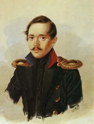 Porträtt av Mikhail Lermontov, ca 1838