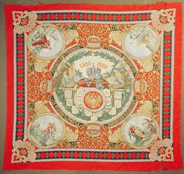 Sjal till minne av 25 år av Alexander II:s (1818-81) kejsare av Ryssland (textil)