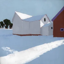 Around the Corner, 2025 (akryl på träpanel)
