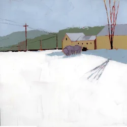 Green Mountain, 2025 (akryl på träpanel)