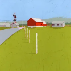 Round the Bend, 2025 (akryl på träpanel)