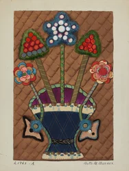 Coverlet Applique Quilt, ca. 1936.