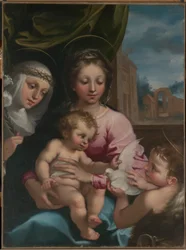 Jungfru och barn med den unge Sankt Johannes Döparen och Sankta Katarina av Siena