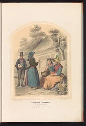 Traditionell dräkt av Staphorst och Rouveen i Overijssel, 1857 Provinsen Overijssel. Staphorst och Rooveen / XXV (titel på objekt)