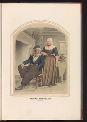 Traditionell dräkt av Volendam i norra Holland, 1857 Provinsen norra Holland. Vollendam / XXXV (titel på objekt)