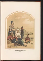 Traditionell dräkt av Volendam i norra Holland, 1857 Provinsen norra Holland. Vollendam / XXXVI (titel på objekt)