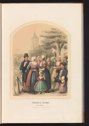 Traditionell dräkt av ön Walcheren i Zeeland, 1857 Provinsen Zeeland. Island of Walcheren / XIII (titel på objekt)