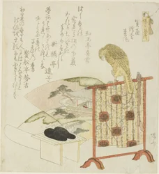 Säten, En match, plan d Matsukaze, från serien "Te tae of Genji (The Tale of Genji)"