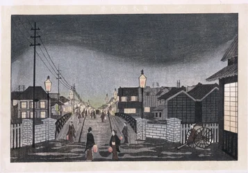 Night View, Nihonbashi (trätryck i färg)