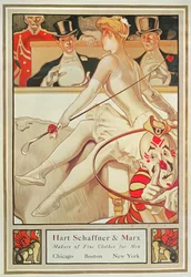 Affischreklam Hart Schaffner & Marx, Makers of Fine Clothes for Men, c.1925 (colour litho) & Marx-tillverkare av Fine Clothes for Men, USA av S.N. Abbott (f. 1874) c. 1925 (affisch)