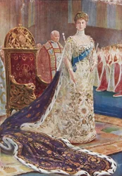 Drottning Mary i kröningsdräkt