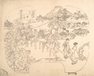 Proof Line-Block Print for Fan, 1800-talet.