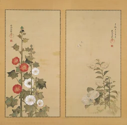 Liljor med hortensior och stockrosor