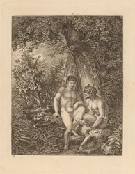 Två Satyrer i en skog