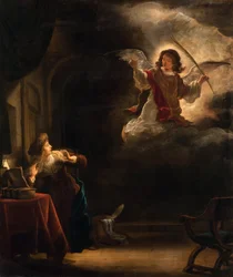 The Annunciation - Peinture de Salomon Koninck (1609-1656) - 1655 - Oil on canvas - 72,5x61,5 - Hallwylska Museet, Stockholm