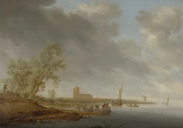 Flodlandskap med utsikt över Naarden, 1642.
