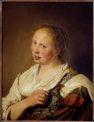 Porträtt av en ung flamländsk bondemålning av Solomon de Bray (1597-1664)