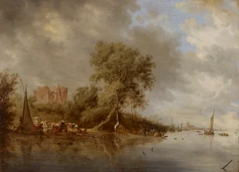 Flodlandskap med ruinerna av slottet Egmond, 1641.