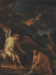 Tillskriven Salvator Rosa - Tobias och ängeln