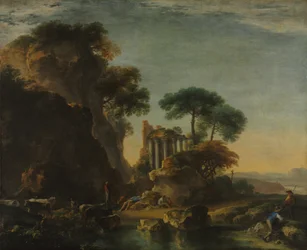 Ruiner i ett klippigt landskap, ca 1640 (olja på duk)