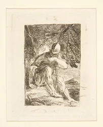 Sittande soldat