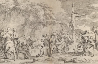 Korsfästelsen av tyrannen Polykrates efter hans tillfångatagande av perserna, ca. 1662.