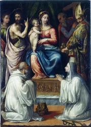 Jungfrun med de heliga Christina av Bolsena, Johannes Döparen, Filip, Nikolaus..., 1540.