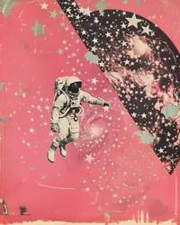 Astronauten Pink Galaxy