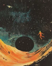 Den svävande astronauten på ökenplaneten