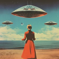 Mystiska UFO:n vid stranden