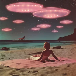Pink UFO Beach Dream