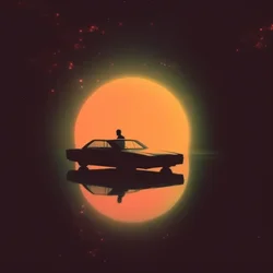 Retro Sun Driver-silhuett