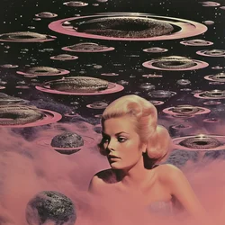 Surrealistisk rosa rymddröm