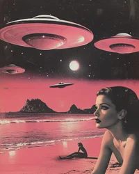 UFO över Pink Beach