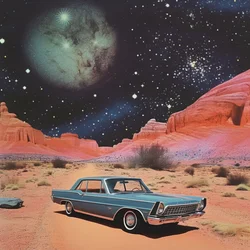 Vintage Car Cosmic Desert
