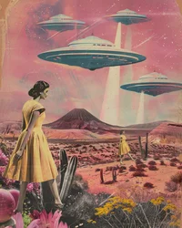Vintage-UFO för kvinnor i ökenstil