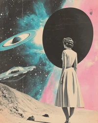 Kvinna i en kosmisk dröm