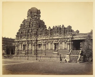 En vy av Subrahmanya-templet nära Pagoden, Tanjore