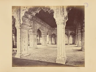 Delhi; palatset, interiör i Dewan-i-Kass
