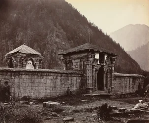 Templet i Naveshwara, Kashmir, Indien, 1864.