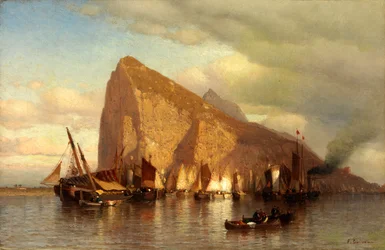 Clearing Storm vid Gibraltar, ca. 1860.