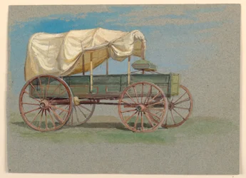 Teckning, En täckt vagn, 1870-80