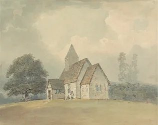 Kyrka med träklockstapel - en av tre versioner