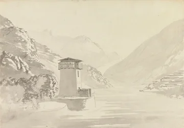 Utsikt från bron vid Wandepore [Wangdu Phodrang]