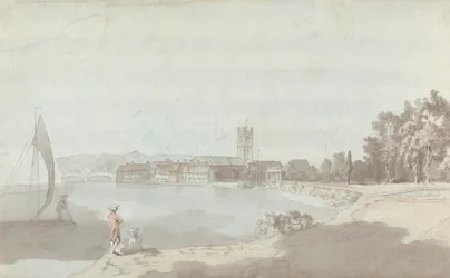 West Country Town vid en flod