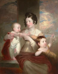 Porträtt av Mrs Morse och två barn 1824 (olja på duk)