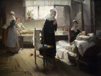Evangeline upptäcker sin vän på sjukhuset