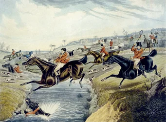 The Grand Leicestershire Fox Hunt, skylt 2, graverad av Charles Hunt